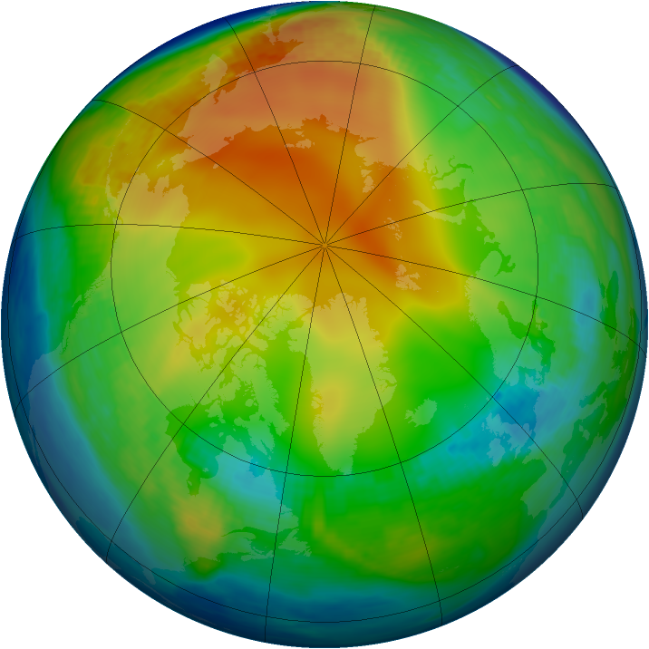 Arctic ozone map for 11 December 1987